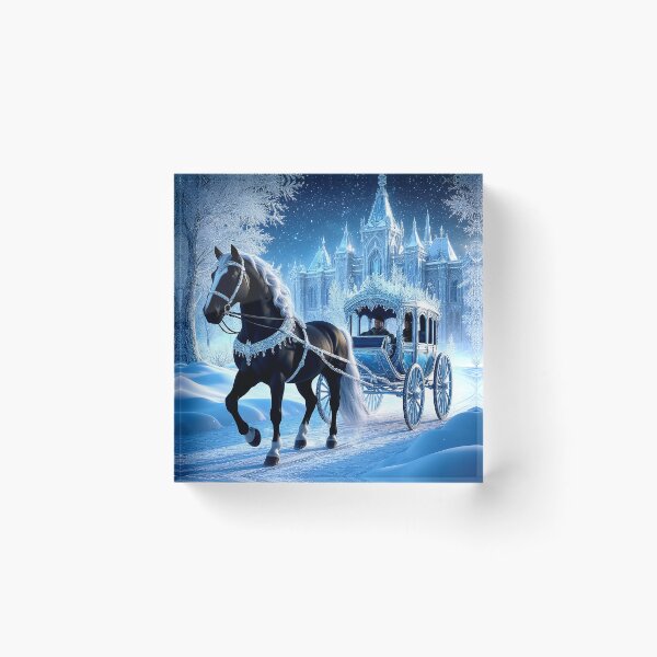 Item preview, Black Stallion and Ice Carriage – Winter Fantasy Castle designed and sold by AmetistLight.