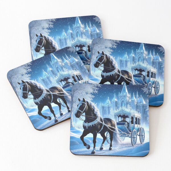 Item preview, Black Stallion and Ice Carriage – Winter Fantasy Castle designed and sold by AmetistLight.