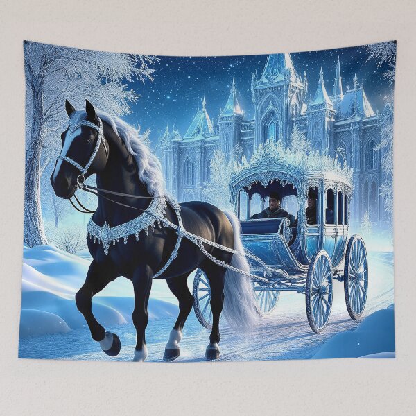 Item preview, Black Stallion and Ice Carriage – Winter Fantasy Castle designed and sold by AmetistLight.