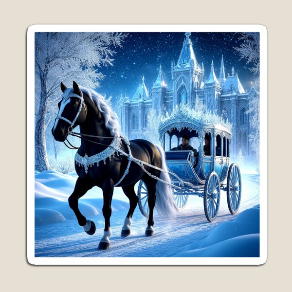 Item preview, Black Stallion and Ice Carriage – Winter Fantasy Castle designed and sold by AmetistLight.