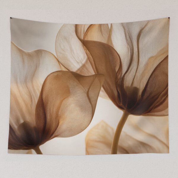 Item preview, Fabric brown flowers designed and sold by anytka.