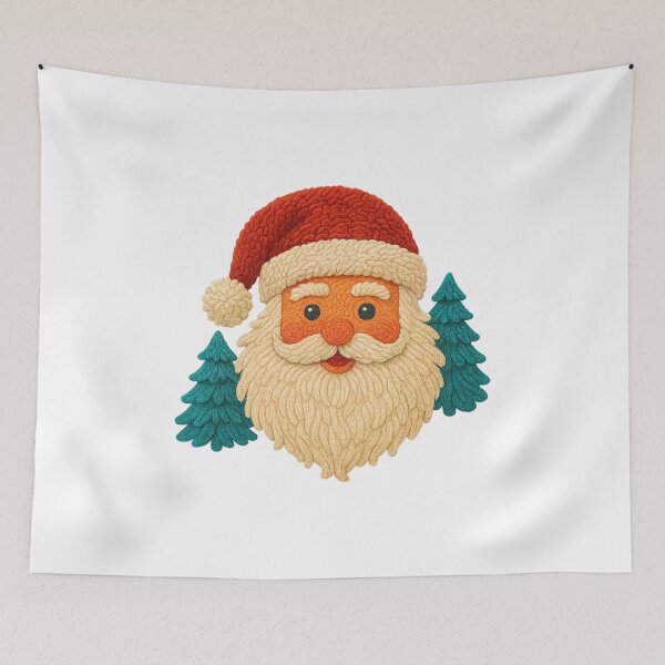 Item preview, Punch Needle Santa｜yarn trees christmas｜faux yarn designed and sold by PixelBlooming.