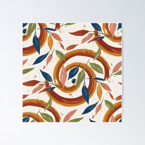 Item preview, Abstract Autumn Spiral Leaves Pattern designed and sold by dreephic22.