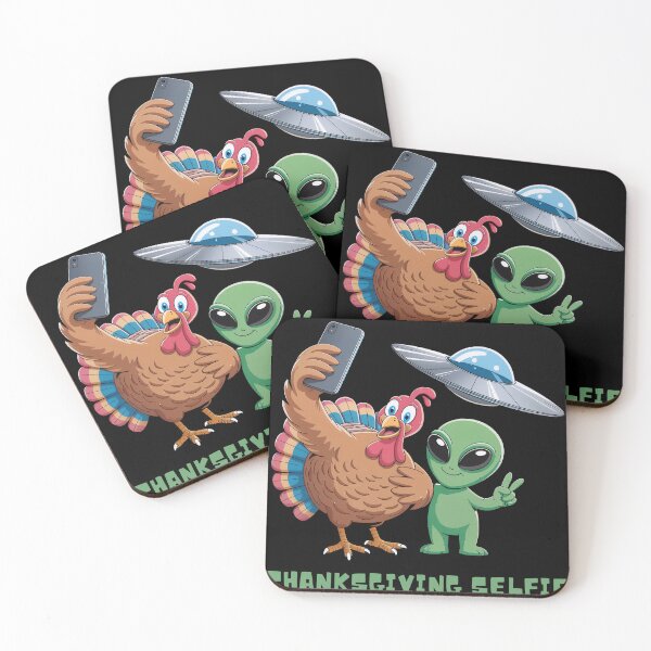 Item preview, Alien Turkey UFO Selfie designed and sold by Margerita23.