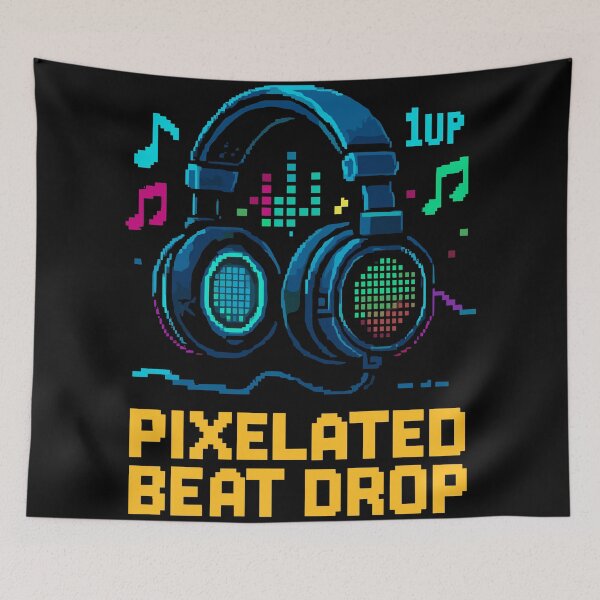 Item preview, PIXELATED BEAT DROP: Retro 8-bit DJ Gaming Headset designed and sold by Wear The Sound.