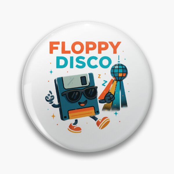 Item preview, Retro Floppy Disk Dancing at Disco Cartoon Design. designed and sold by The-T-In-Retro.
