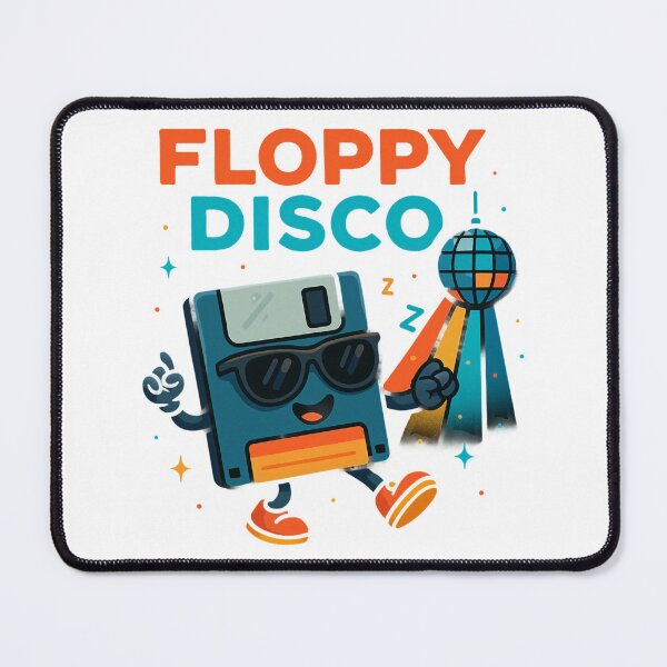 Item preview, Retro Floppy Disk Dancing at Disco Cartoon Design. designed and sold by The-T-In-Retro.