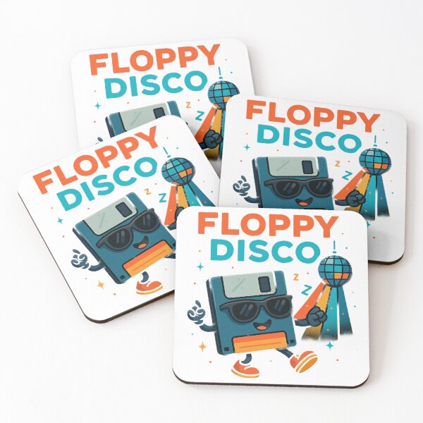 Item preview, Retro Floppy Disk Dancing at Disco Cartoon Design. designed and sold by The-T-In-Retro.