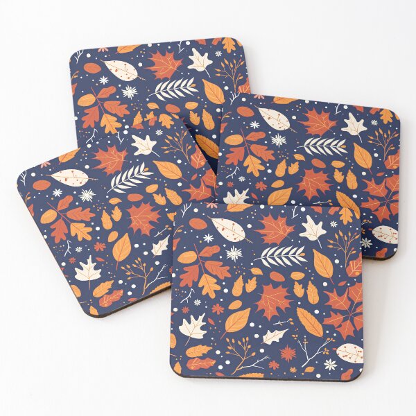Item preview, Autumn Winter Blend Pattern – Minimal Leaves and Snowflakes | Warm Orange & Cool Blue Vector Design designed and sold by Windy-market.