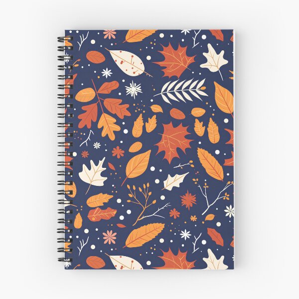 Item preview, Autumn Winter Blend Pattern – Minimal Leaves and Snowflakes | Warm Orange & Cool Blue Vector Design designed and sold by Windy-market.