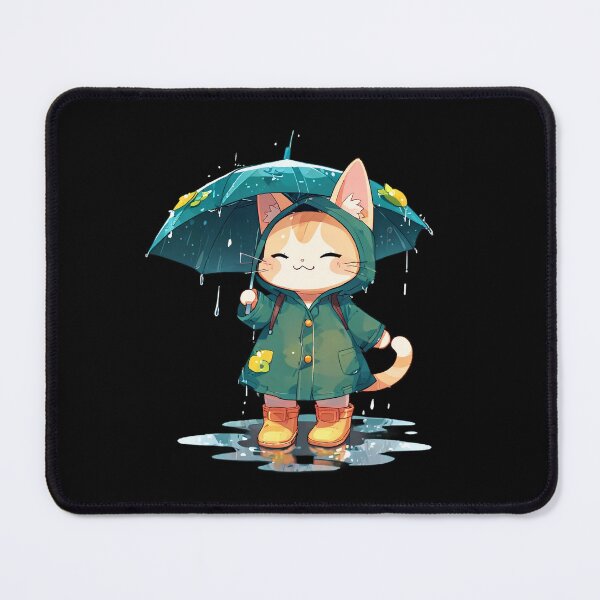 Item preview, Kawaii Raincoat Cat — Cute Umbrella Cat Sticker for Cozy Rainy Days 2 designed and sold by TheArtOfChaa.