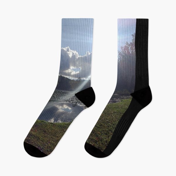 Item preview, Sunbeam Over Ohio Lake – Autumn Nature Walk designed and sold by IsotonicLunarCat.