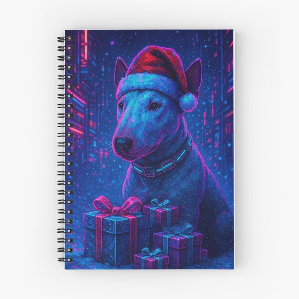 Item preview, Cyberpunk Christmas Bull Terrier – Neon Holiday Spirit designed and sold by Kenny8716.