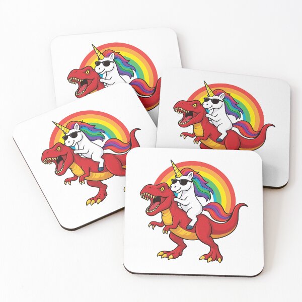 Item preview, Unicorn Riding T-Rex Dinosaur | Funny Rainbow Unicorn Dino Rider designed and sold by PrintsGate.