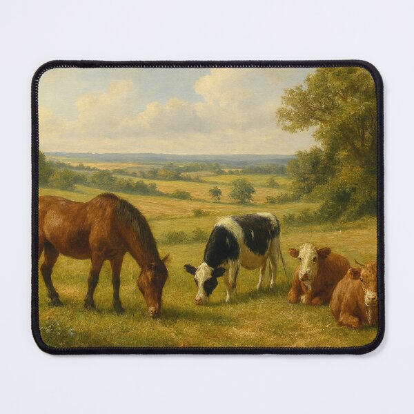 Item preview, Campos tranquilos com cavalos e vacas designed and sold by Leonornature.