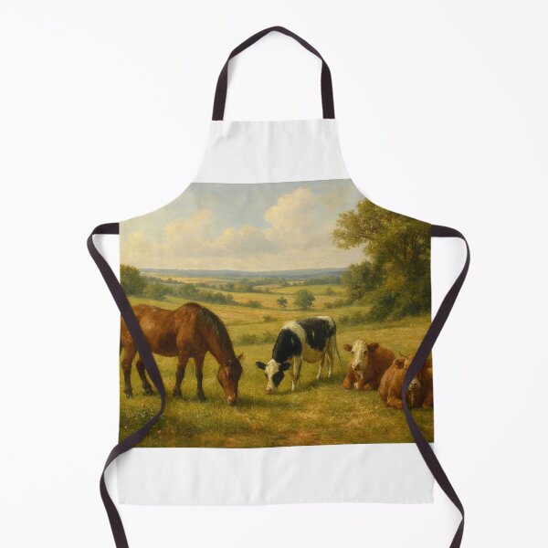 Item preview, Campos tranquilos com cavalos e vacas designed and sold by Leonornature.