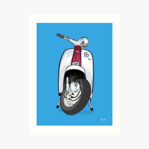POP ART! Lambretta on Blue Background Art Print