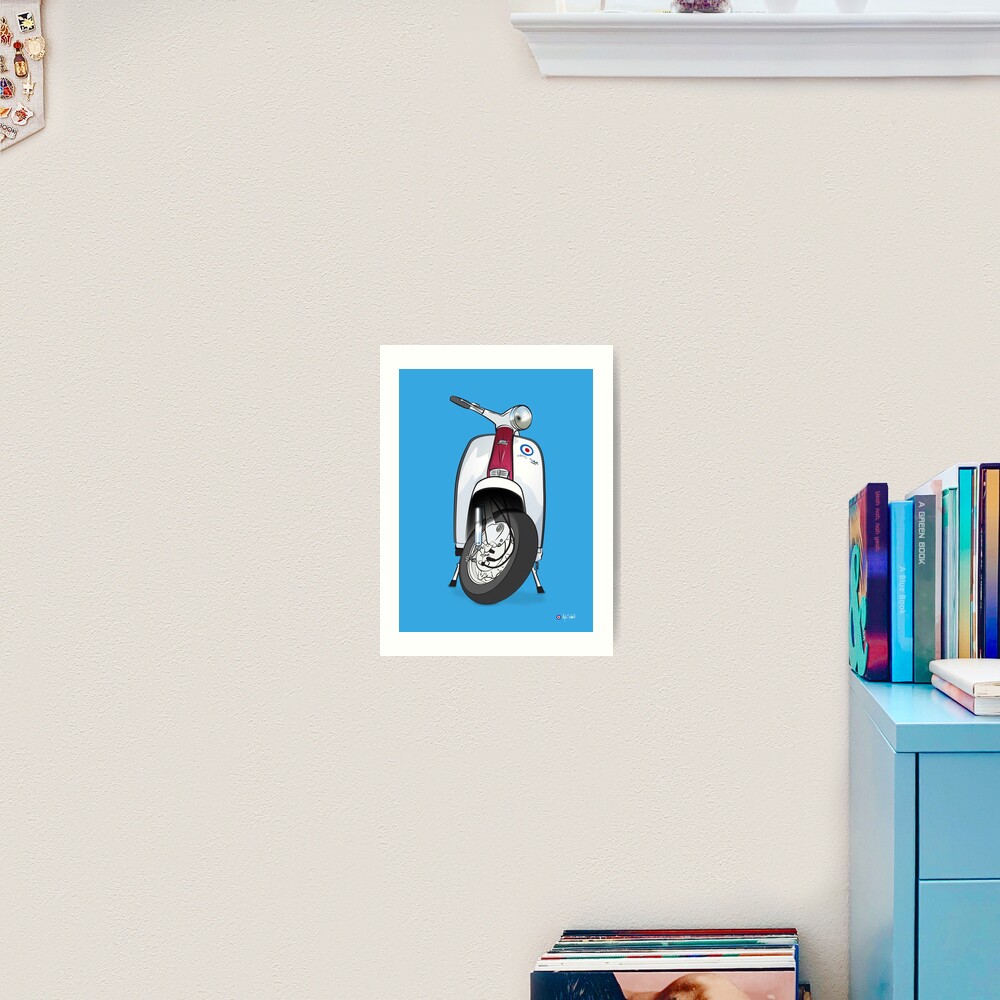 POP ART! Lambretta on Blue Background Art Print