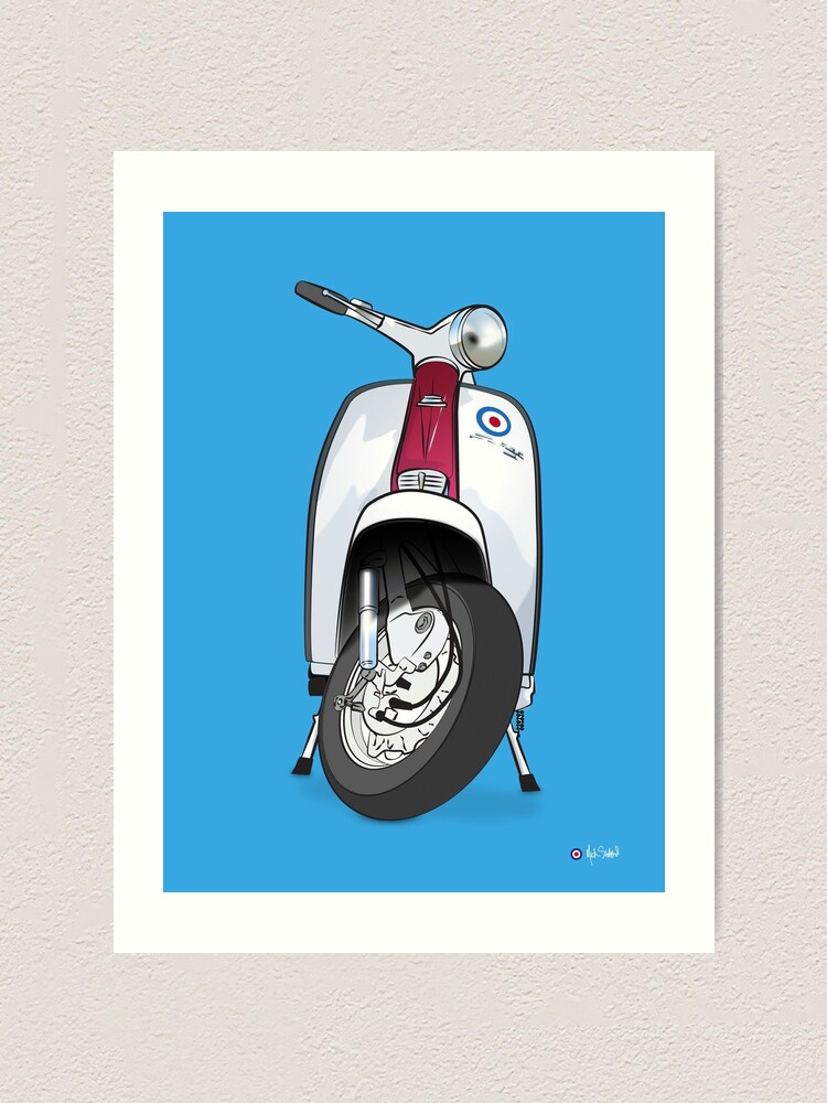 Alternate view of POP ART! Lambretta on Blue Background Art Print