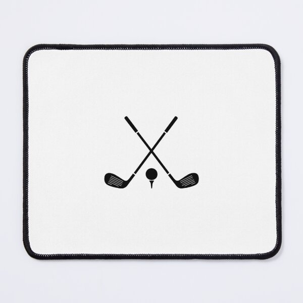 Item preview, two crossed golf clubs ball stick golf black silhouette designed and sold by varshitha2024.