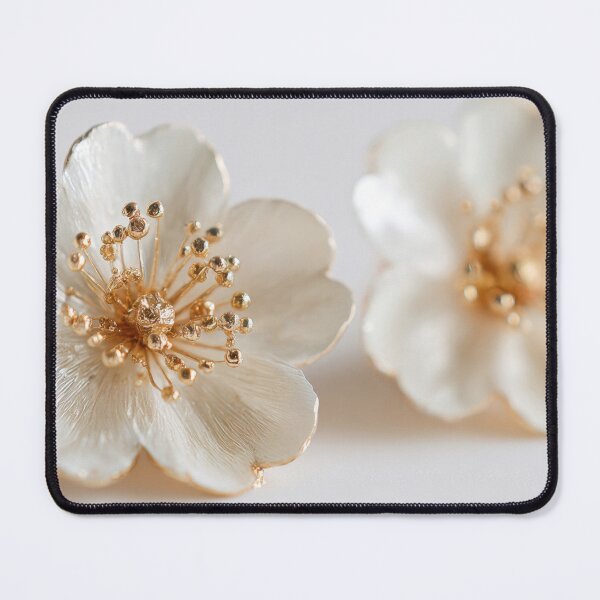 Item preview, Gold-accented white flower earrings designed and sold by anytka.