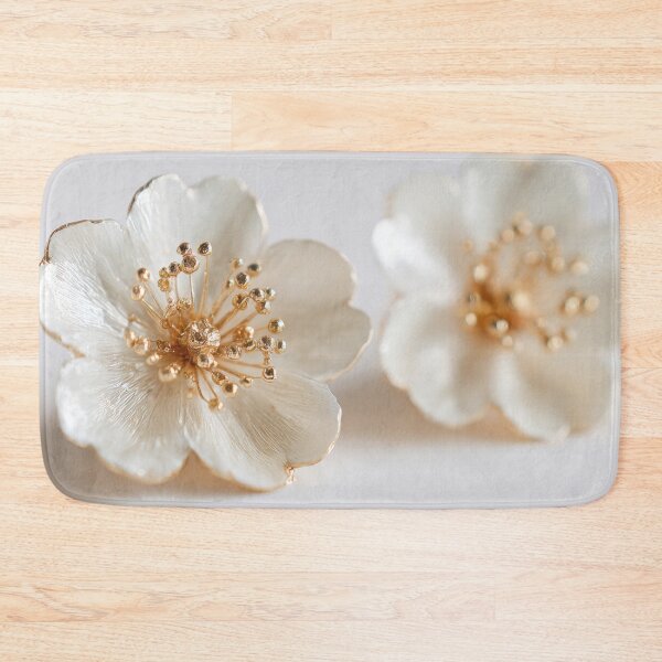 Item preview, Gold-accented white flower earrings designed and sold by anytka.