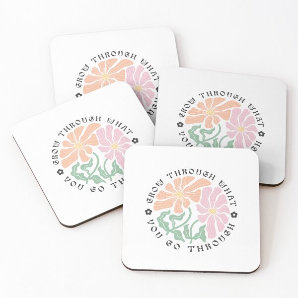 Item preview, Grow Through What You Go Through, Boho Floral Quote,  positive slogan, Christmas quote, Happy new year, new beginning, lets forget the past, lets look to the future designed and sold by chipmuckdesignn.