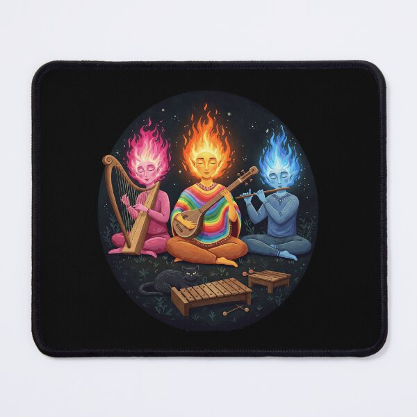 Item preview, Mystical Fire Head Musicians Playing Zen Music designed and sold by TeeARTHY.