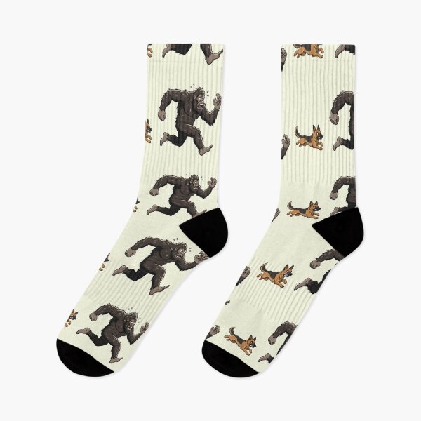Item preview, Funny German Shepherd Bigfoot Chasing Boys Girls Kids designed and sold by FurryHavenPH.