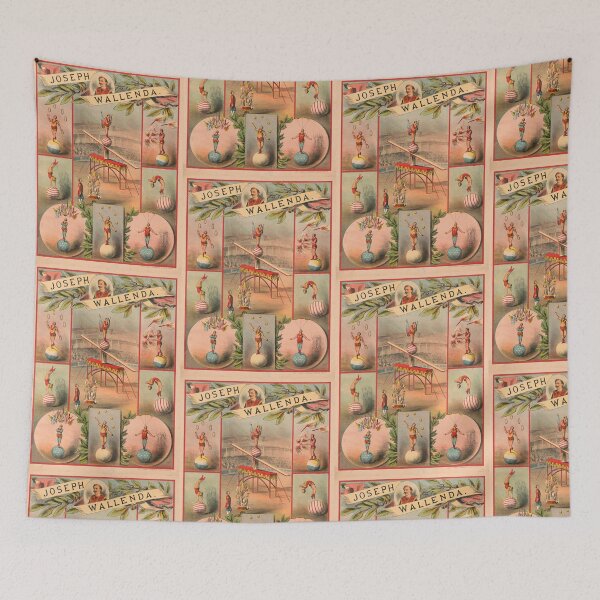 Item preview, Vintage Circus Poster Art | Joseph Wallenda Acrobat | Colorful Lithographic Print | 19th Century Circus Entertainment designed and sold by artofuniverse.