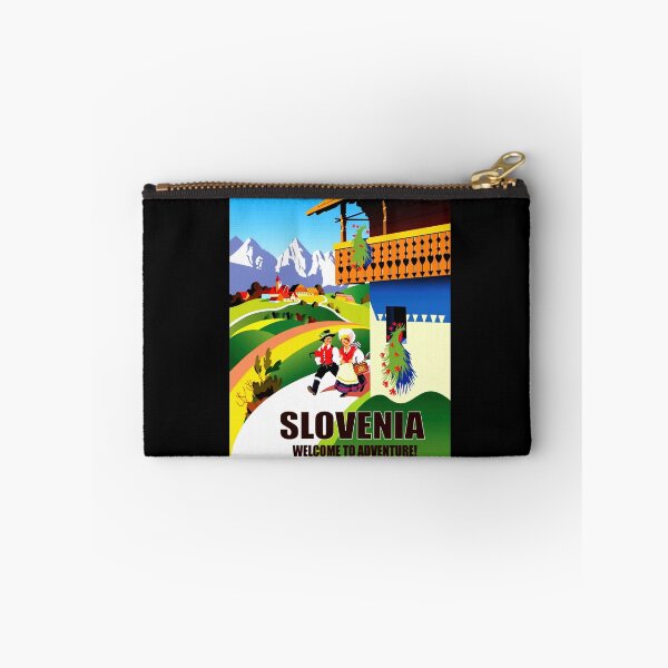 Item preview, Vibrant Slovenia Travel Poster | Mid-Century Style Art | Traditional Landscape & Culture | Adventure Awaits in Slovenia designed and sold by artofuniverse.