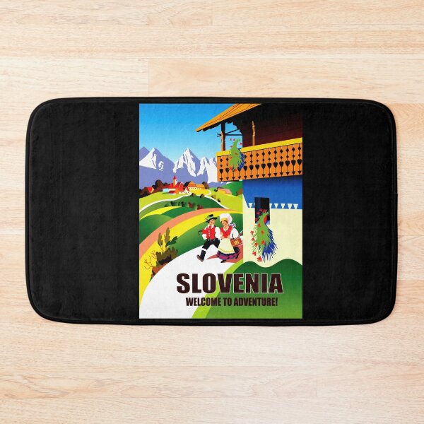 Item preview, Vibrant Slovenia Travel Poster | Mid-Century Style Art | Traditional Landscape & Culture | Adventure Awaits in Slovenia designed and sold by artofuniverse.