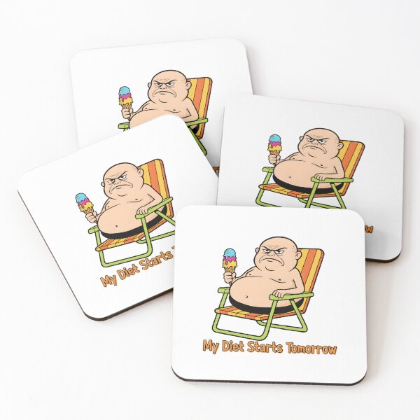 Item preview, Retro Grumpy Cartoon Man T-Shirt: My Diet Starts Tomorrow - Vintage 70s cartoon ziggy Style designed and sold by lamiarte.