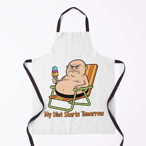 Item preview, Retro Grumpy Cartoon Man T-Shirt: My Diet Starts Tomorrow - Vintage 70s cartoon ziggy Style designed and sold by lamiarte.