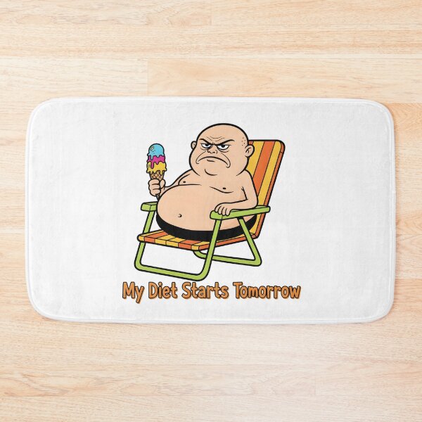 Item preview, Retro Grumpy Cartoon Man T-Shirt: My Diet Starts Tomorrow - Vintage 70s cartoon ziggy Style designed and sold by lamiarte.