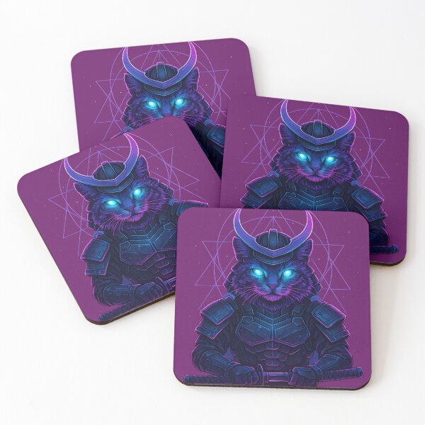 Item preview, Cosmic Samurai Cat – The Ultimate Space Warrior Feline designed and sold by KawaiiOrbit.