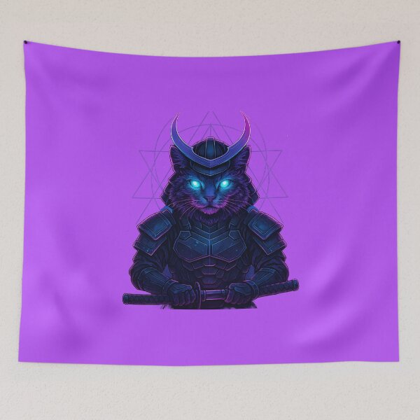 Item preview, Cosmic Samurai Cat – The Ultimate Space Warrior Feline designed and sold by KawaiiOrbit.