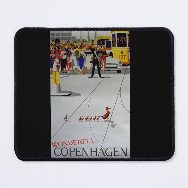 Item preview, Vintage Travel Poster | Wonderful Copenhagen by Otto Nielsen | 1959 Art Print | Charming Urban Scene with Ducks & Tram designed and sold by artofuniverse.