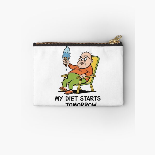 Item preview, Retro Grumpy Cartoon Man T-Shirt: My Diet Starts Tomorrow - Vintage 70s cartoon ziggy Style designed and sold by lamiarte.