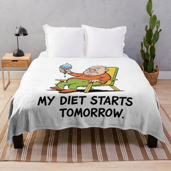 Item preview, Retro Grumpy Cartoon Man T-Shirt: My Diet Starts Tomorrow - Vintage 70s cartoon ziggy Style designed and sold by lamiarte.