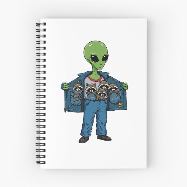Item preview, Cool Alien Wearing Raccoon Friends Denim Jacket designed and sold by TeeARTHY.