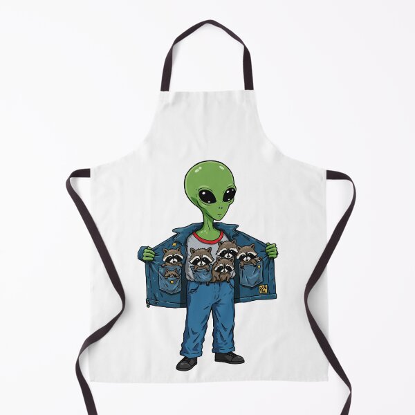 Item preview, Cool Alien Wearing Raccoon Friends Denim Jacket designed and sold by TeeARTHY.
