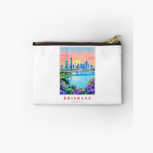 Item preview, Brisbane Australia Illustration – Story Bridge, Botanic Gardens & Riverfront Cityscape designed and sold by MapMyMiles.