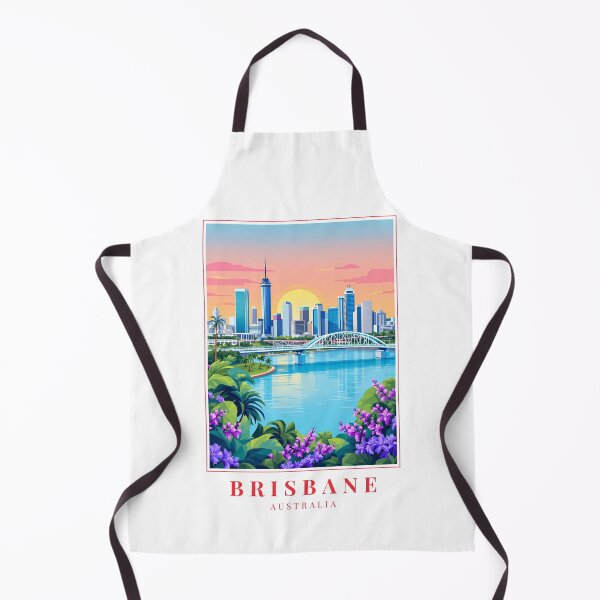 Item preview, Brisbane Australia Illustration – Story Bridge, Botanic Gardens & Riverfront Cityscape designed and sold by MapMyMiles.