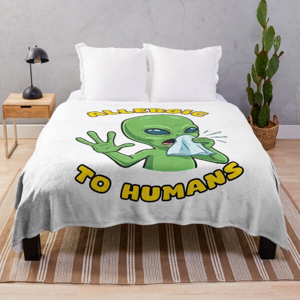 Item preview, Funny Green Alien Allergic To Humans Humor designed and sold by TeeARTHY.