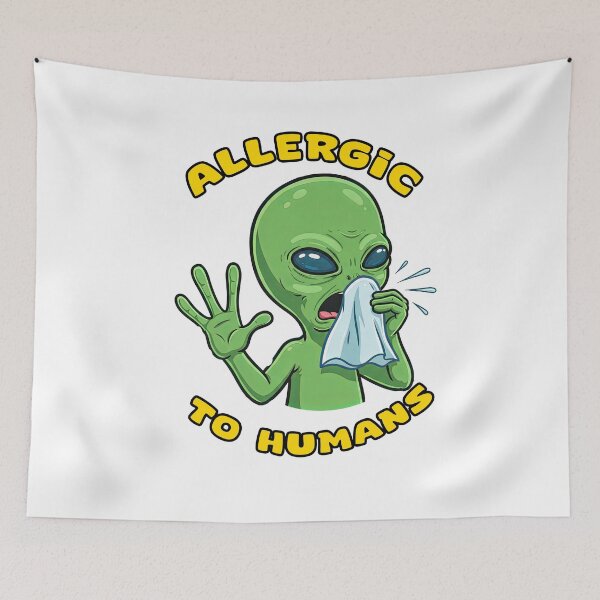 Item preview, Funny Green Alien Allergic To Humans Humor designed and sold by TeeARTHY.