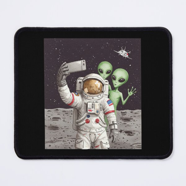 Item preview, Astronaut Selfie on Moon with Funny Aliens designed and sold by TeeARTHY.