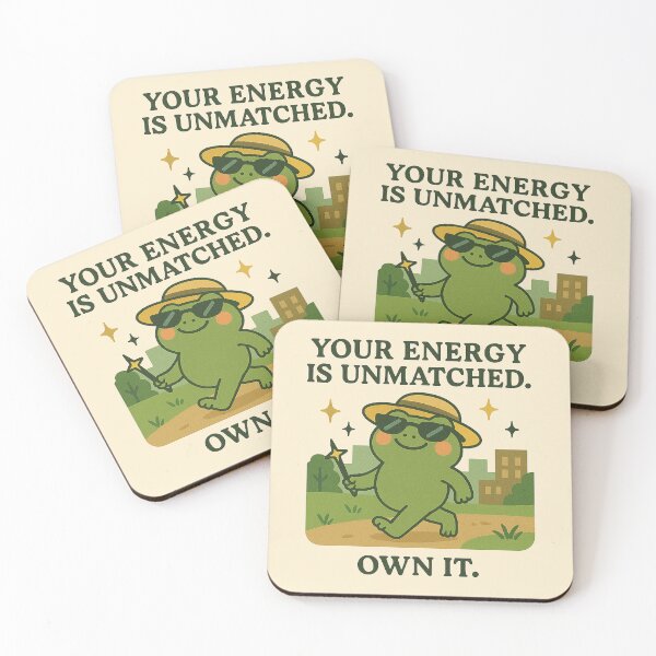 Item preview, Cute Motivational Frog – “Your Energy Is Unmatched. Own It.” Positive Vibes Design designed and sold by Florarts.