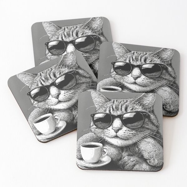 Item preview, Hipster Cat's Espresso Moment designed and sold by YAM716.