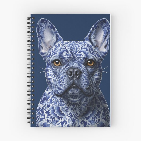 Item preview, French Bulldog design,Chinoiserie Delft Blue Frenchie Art  designed and sold by Pjotre7.